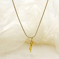 304 Stainless Steel 14K Gold Plated Streetwear Plating Human Pendant Necklace sku image 2