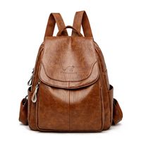 Waterproof Anti-theft Solid Color Daily Women's Backpack sku image 3