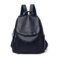 Waterproof Anti-theft Solid Color Daily Women's Backpack sku image 4