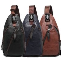Men's Streetwear Sports Solid Color Pu Leather Waterproof Waist Bags main image 6