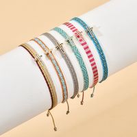 Style Simple Style Classique Rhombe Polyester Incruster Strass Unisexe Bracelets À Cordon main image 1