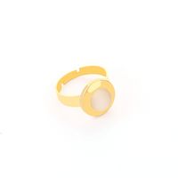Lady Korean Style Geometric Titanium Steel Inlay Opal Rings Earrings Necklace sku image 2