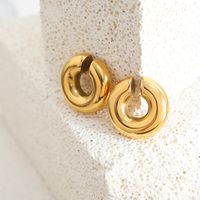 1 Pair Punk Simple Style Solid Color Plating Titanium Steel 18k Gold Plated Ear Cuffs main image 2