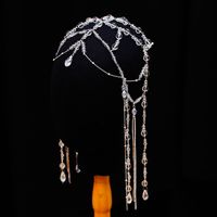 Fairy Style Elegant Flower Artificial Crystal Tassel Hair Band sku image 1