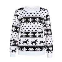 Women's T-shirt Long Sleeve Hoodies & Sweatshirts Printing Casual Heart Shape Snowflake Elk main image 2