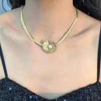 Einfacher Stil Perle Titan Stahl Ohrringe Halskette main image 4