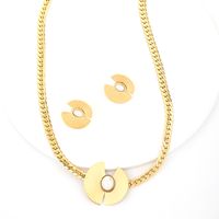 Einfacher Stil Perle Titan Stahl Ohrringe Halskette sku image 3