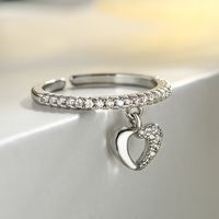 Classic Style Streetwear Heart Shape Copper Plating Inlay Zircon 18k Gold Plated White Gold Plated Charm Rings main image 4