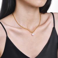Acier Inoxydable 201 Style IG Style Simple Placage Couleur Unie Collier sku image 12