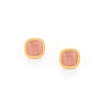 Elegant Square Opal Titanium Steel Rings Earrings Necklace sku image 6