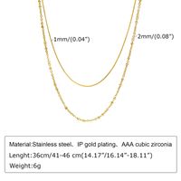 Stainless Steel IG Style Vacation Layered Plating Solid Color Double Layer Necklaces main image 3