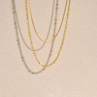 Stainless Steel IG Style Vacation Layered Plating Solid Color Double Layer Necklaces main image 8