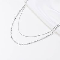 Stainless Steel IG Style Vacation Layered Plating Solid Color Double Layer Necklaces main image 6