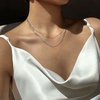 Stainless Steel IG Style Vacation Layered Plating Solid Color Double Layer Necklaces sku image 1