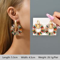 1 Pair Exaggerated Luxurious Shiny Round Heart Shape Wings Plating Inlay Copper Alloy Zinc Alloy Rhinestones Glass Ear Studs sku image 14