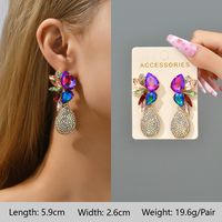 1 Pair Exaggerated Luxurious Shiny Round Heart Shape Wings Plating Inlay Copper Alloy Zinc Alloy Rhinestones Glass Ear Studs sku image 23