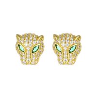 1 Pair Streetwear Animal Plating Inlay Copper Zircon K Gold Plated Ear Studs main image 4