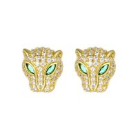 1 Pair Streetwear Animal Plating Inlay Copper Zircon K Gold Plated Ear Studs sku image 1