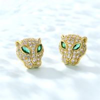 1 Pair Streetwear Animal Plating Inlay Copper Zircon K Gold Plated Ear Studs main image 1