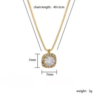 Simple Style Commute Round Copper White Gold Plated Gold Plated Zircon Pendant Necklace In Bulk sku image 1