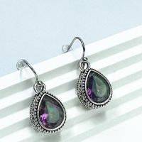 1 Pair Luxurious Queen Shiny Water Droplets Inlay Alloy Zircon Drop Earrings main image 1