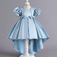 Elegant Luxurious Solid Color Bowknot Polyester Girls Dresses main image 4