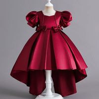 Elegant Luxurious Solid Color Bowknot Polyester Girls Dresses sku image 1