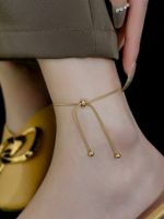 Simple Style Solid Color Stainless Steel Women's Anklet main image 7