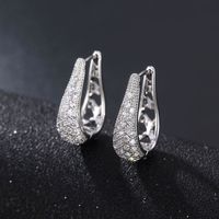 1 Pair Elegant Simple Style Geometric Plating Inlay Copper Zircon K Gold Plated Rhodium Plated Earrings main image 4