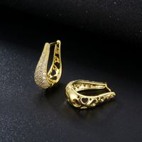 1 Pair Elegant Simple Style Geometric Plating Inlay Copper Zircon K Gold Plated Rhodium Plated Earrings main image 1
