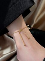 Simple Style Solid Color Stainless Steel Women's Anklet sku image 1