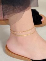 Simple Style Solid Color Ferroalloy Women's Anklet main image 9