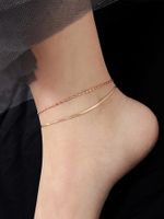 Simple Style Solid Color Ferroalloy Women's Anklet main image 8