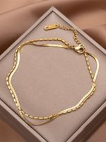 Simple Style Solid Color Ferroalloy Women's Anklet main image 7