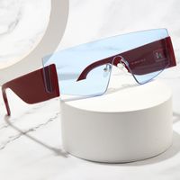 Einfacher Stil Pendeln Farbblock Pc Ovaler Rahmen Rahmenlos Männer Sonnenbrille main image 4