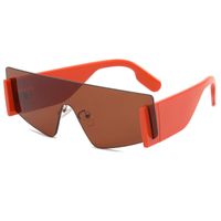 Simple Style Commute Color Block Pc Oval Frame Frameless Men's Sunglasses sku image 3