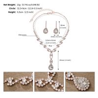 Wholesale Jewelry Elegant Romantic Shiny Water Droplets Heart Shape Rhinestone Zircon Inlay Earrings Necklace sku image 11