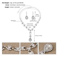 Wholesale Jewelry Elegant Romantic Shiny Water Droplets Heart Shape Rhinestone Zircon Inlay Earrings Necklace sku image 10