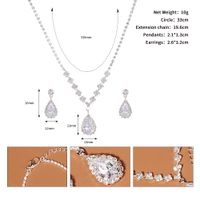 Wholesale Jewelry Elegant Romantic Shiny Water Droplets Heart Shape Rhinestone Zircon Inlay Earrings Necklace sku image 7