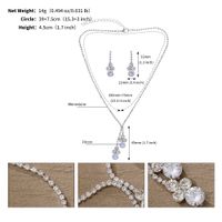 Wholesale Jewelry Elegant Romantic Shiny Water Droplets Heart Shape Rhinestone Zircon Inlay Earrings Necklace sku image 6