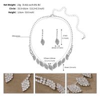 Wholesale Jewelry Elegant Romantic Shiny Water Droplets Heart Shape Rhinestone Zircon Inlay Earrings Necklace sku image 3
