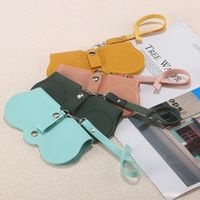 New Portable Pure Color Leather Glasses Storage Bag main image 3