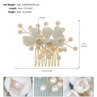 Elegant Retro Lady Flower Ceramics Insert Comb sku image 1
