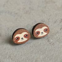 1 Paire Mignon Renard Homard Bois Boucles D'oreilles main image 4