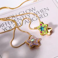 Glass Copper Simple Style Inlay Heart Shape Rhinestones Pendant Necklace main image 4