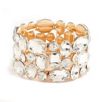 Style Simple Ovale Strass Alliage De Gros Bracelets main image 2