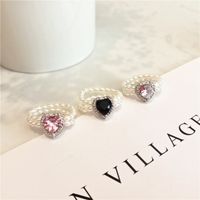 Einfacher Stil Herzform Strasssteine Künstliche Perle Großhandel Ringe main image 4