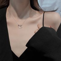 Simple Style Solid Color Sterling Silver Inlay Zircon Pendant Necklace main image 1