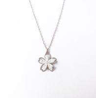 Simple Style Flower Sterling Silver Inlay Zircon Pendant Necklace sku image 1