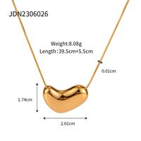 Ig-stil Herzform Rostfreier Stahl Überzug 18 Karat Vergoldet Halskette Mit Anhänger sku image 1